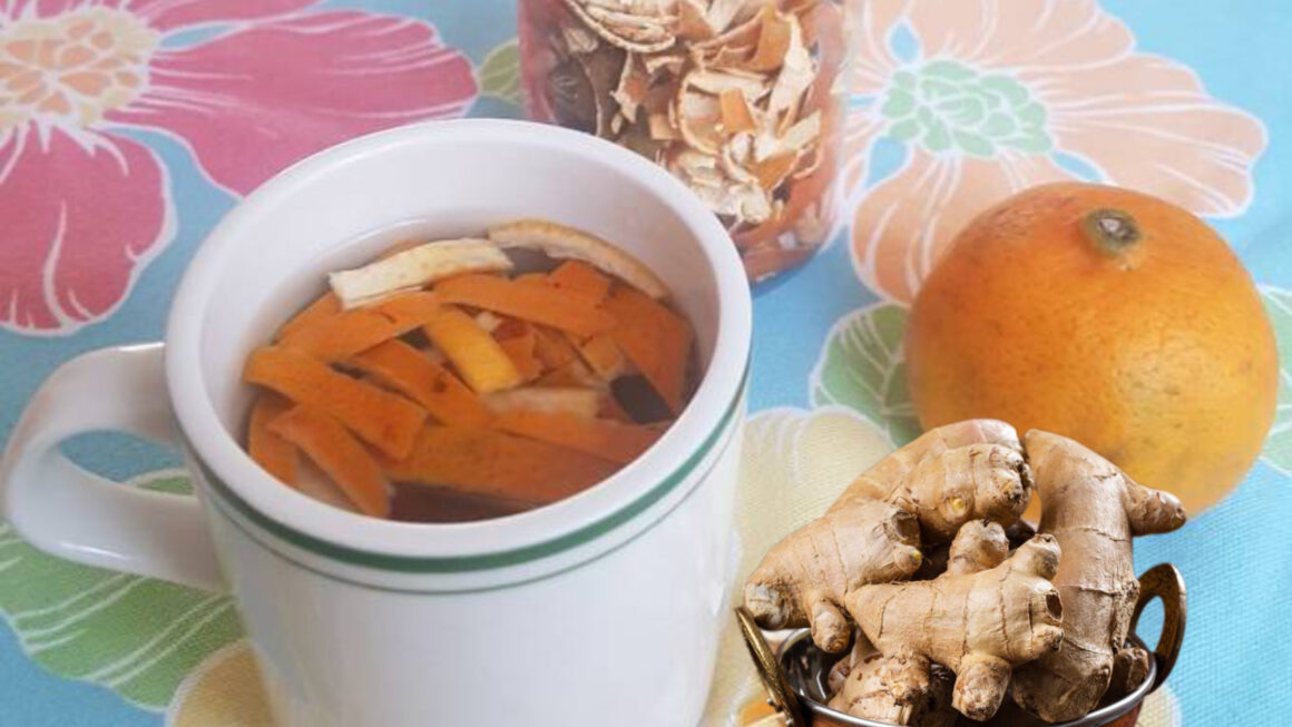 cáscara de mandarina y el jengibre