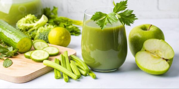 "Jugo Detox de Col Rizada y Pepino para la Salud Digestiva"