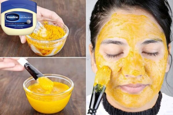 "Remedio Natural con Vaselina y Cúrcuma para Labios, Piel y Cabello"