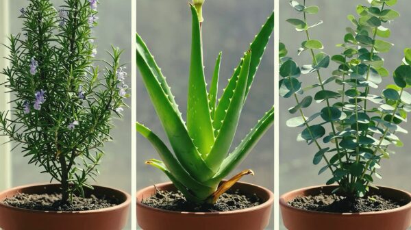 Estas Tres Plantas lo Curan Todo de Pie a Cabeza: Aloe Vera, Romero y Eucalipto