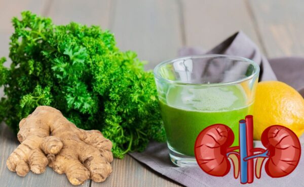 Jugo de perejil, limón y jengibre para limpiar los riñones y desinflamar el cuerpo